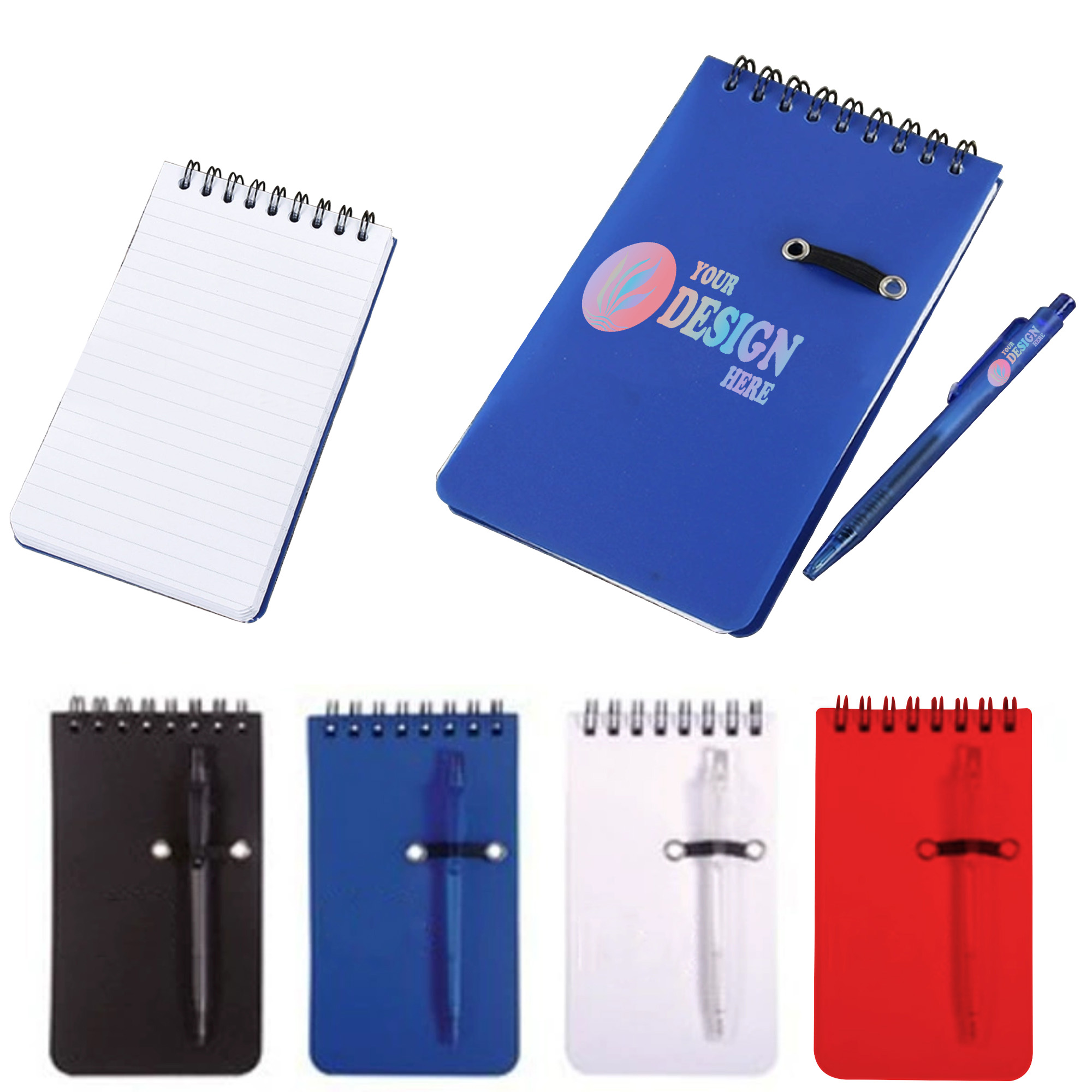 PP Plastic 50-sheet Spiral Notebook With Pen 2
