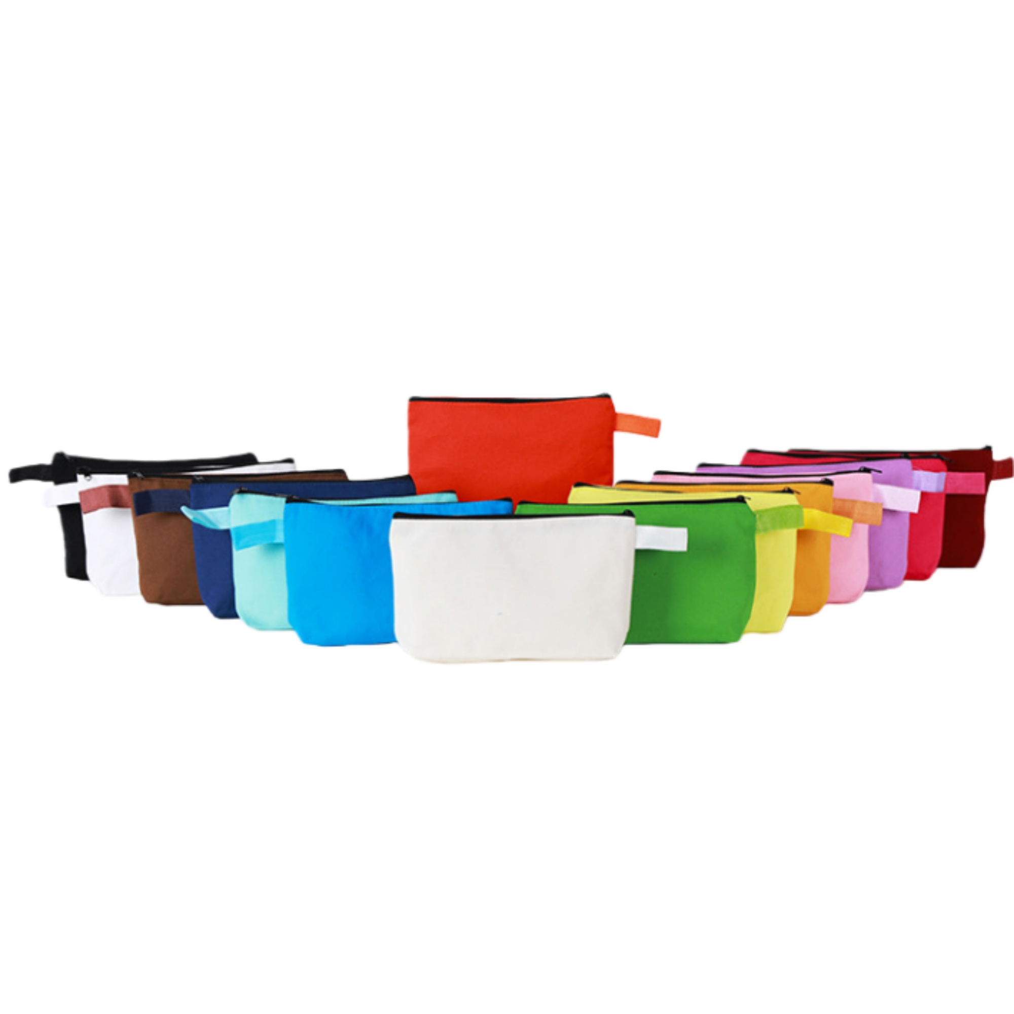 Canvas Cosmetic Makeup Bag with Bottom and Strap 11