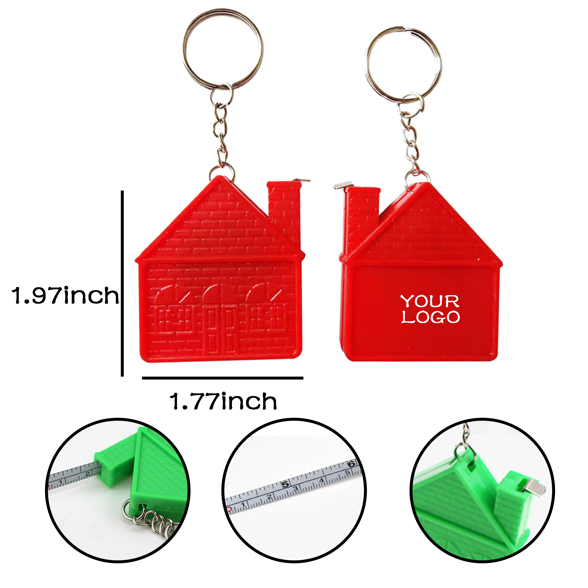 MOQ 20 PCS Retractable Tape Measure Keychain 3