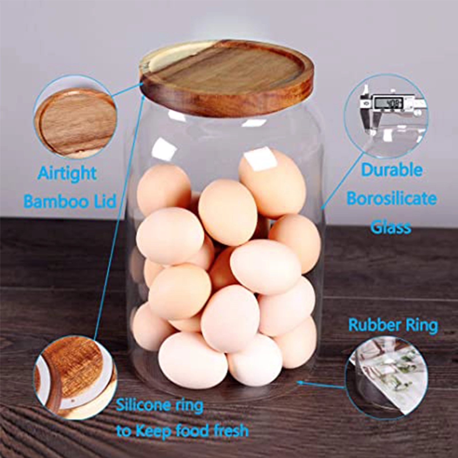 68Oz Egg Jar,Kitchen Canister 3