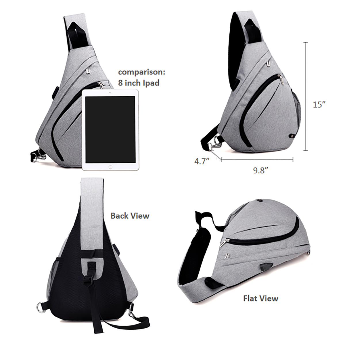 Crossbody Sling Bag With USB Charging Port 4