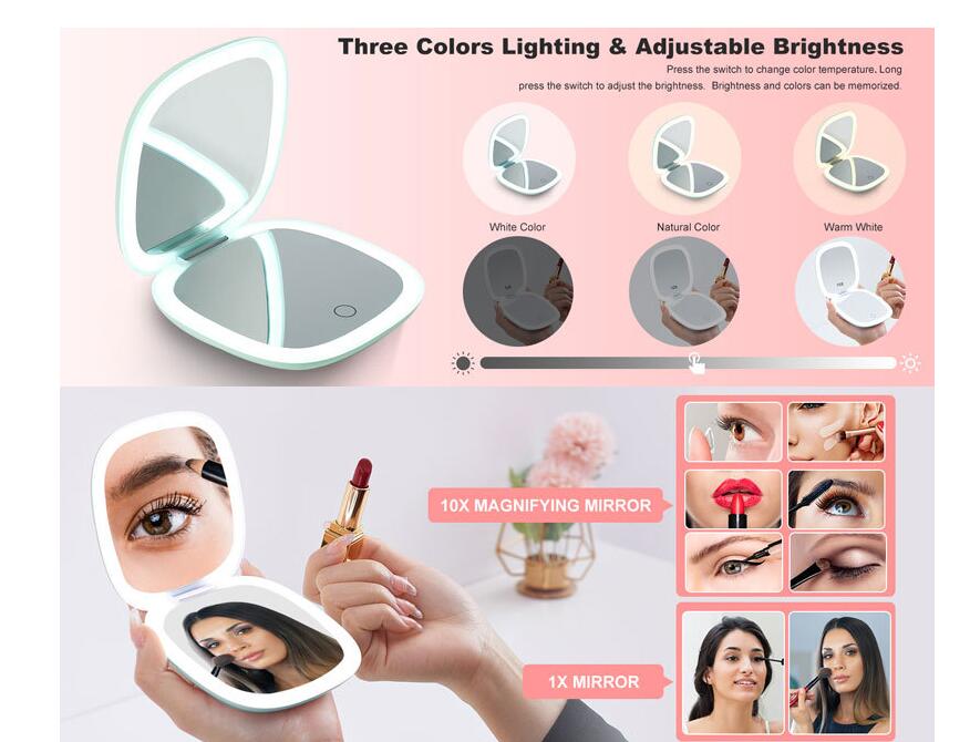 Lighted Travel Makeup Mirror 2