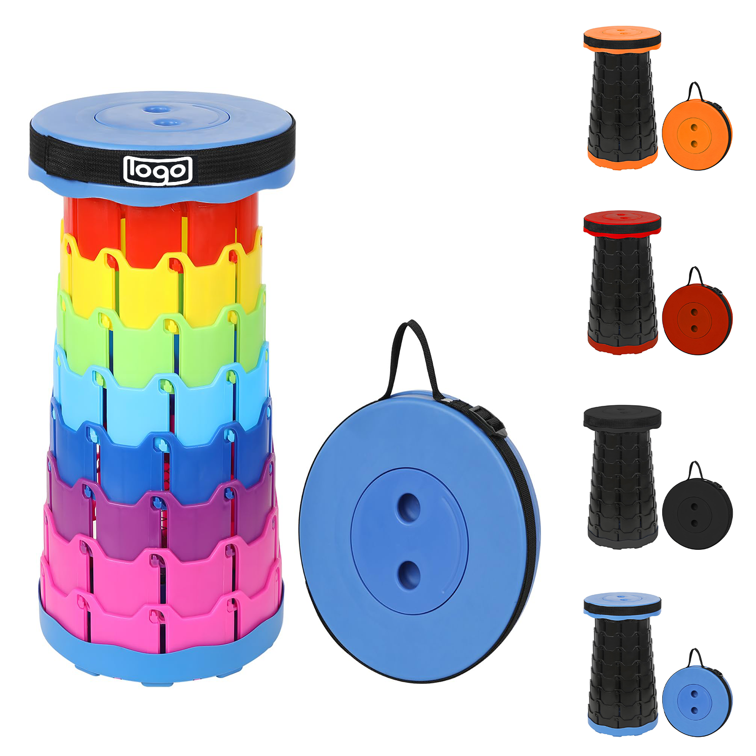 Adjustable Telescoping Foldable Plastic Rainbow Stool 8