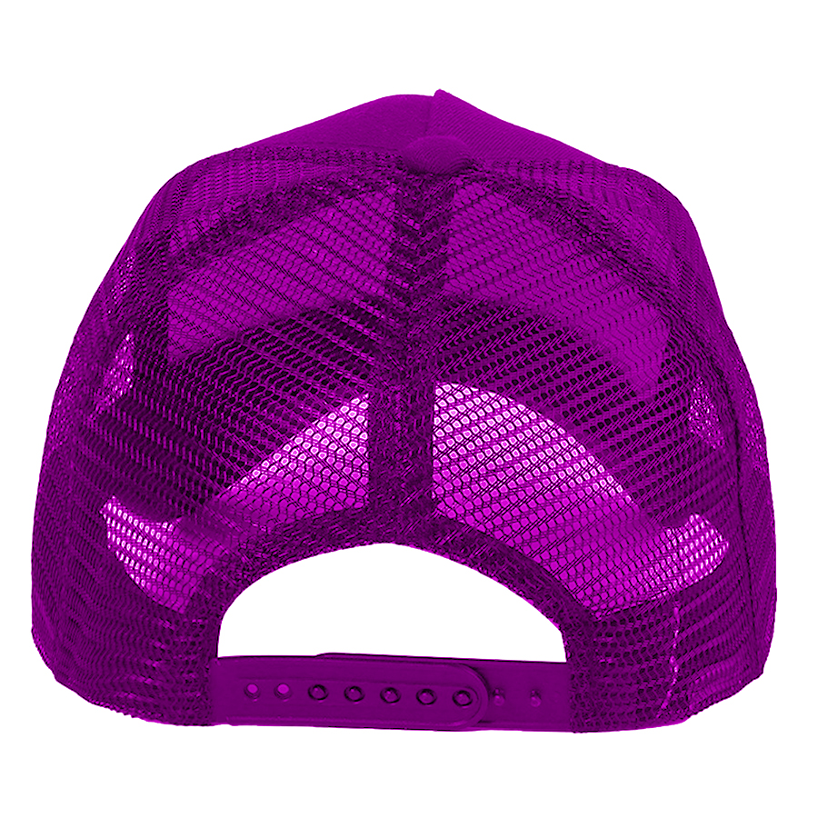 Stock Solid Color Cotton 5-Panel Trucker Cap 34