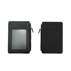 PU Leather Card Holder with Zippered Pocket 20