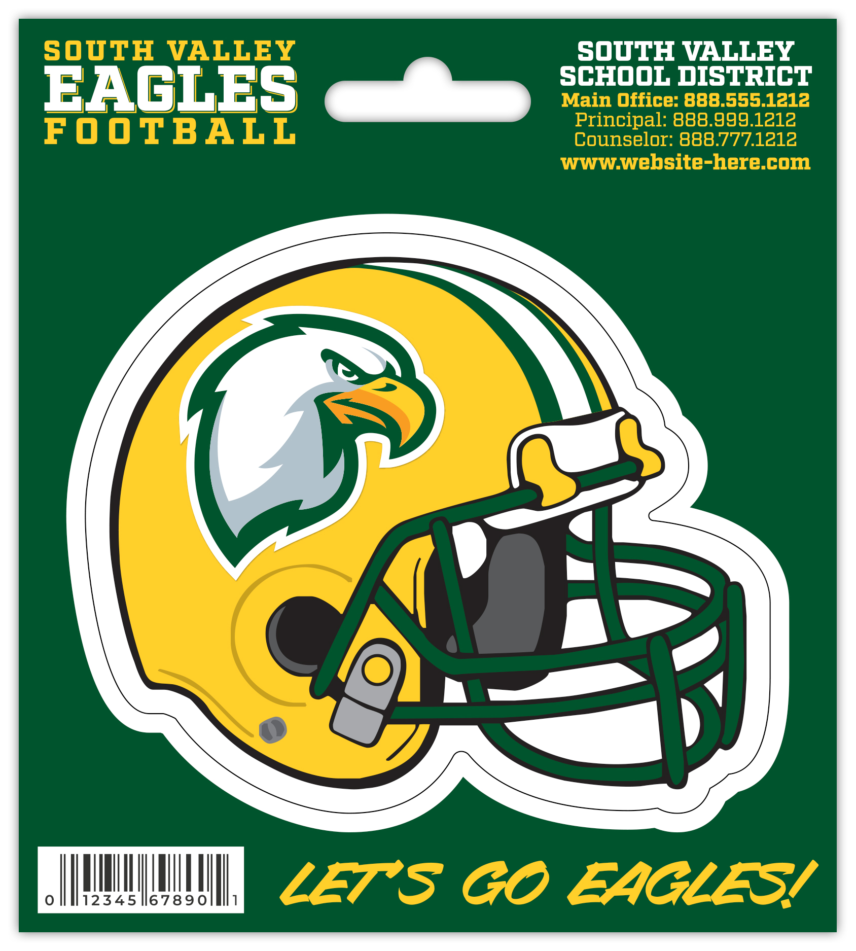 Magnet - 4.5x3.8125 Football Helmet Magnet Punch-Out Hanger (5.375" x 6") - 25 mil. 1