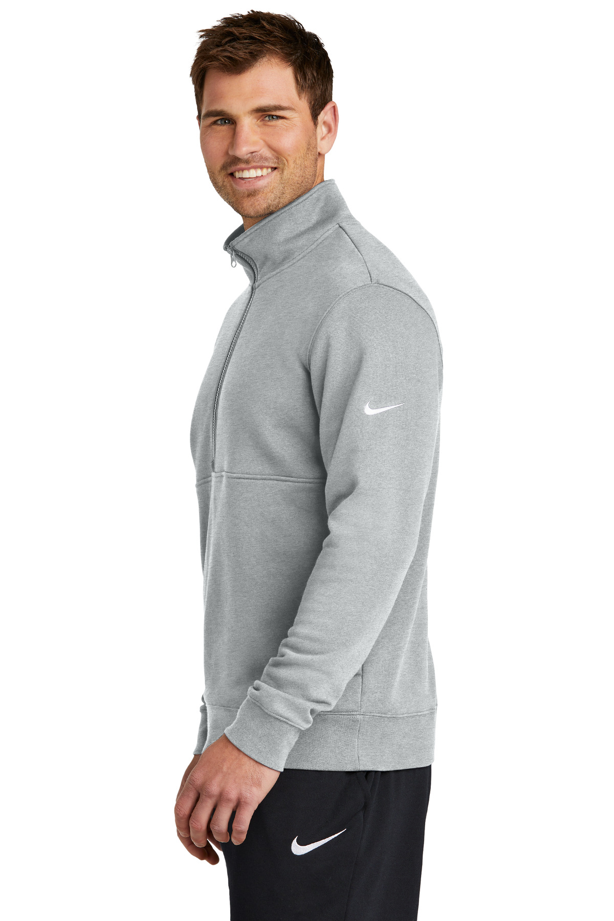 Nike Club Fleece Sleeve Swoosh 1/2-Zip NKDX6718, custom hoodie or sweatshirt with logo imprint 21