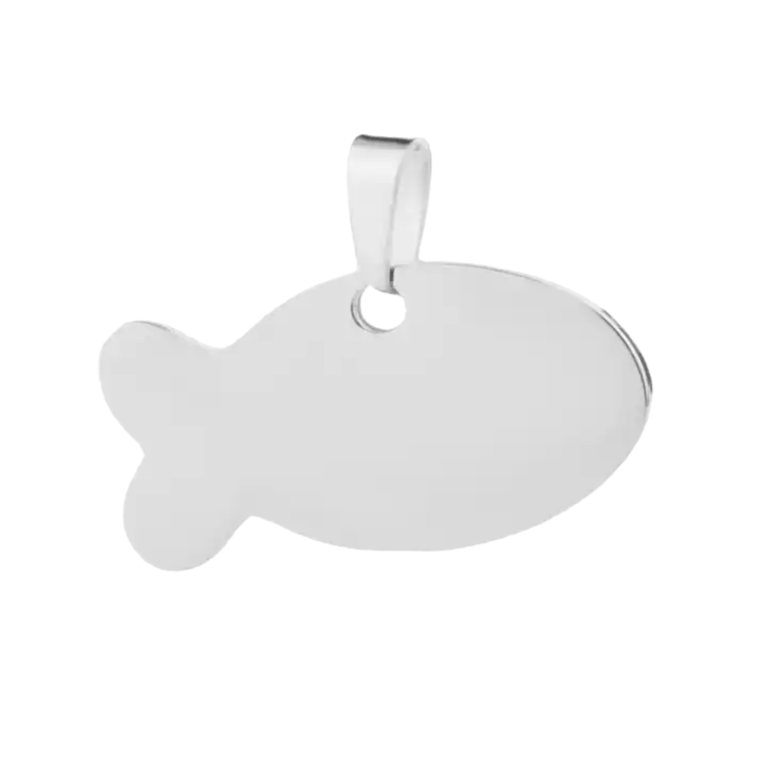 Silver Fish Shaped Stainless Steel Pet Tag 2