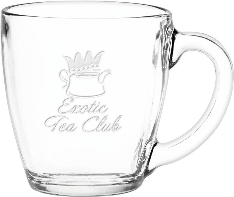 16 oz. Glass Bistro Coffee Mug - Deep Etched 6