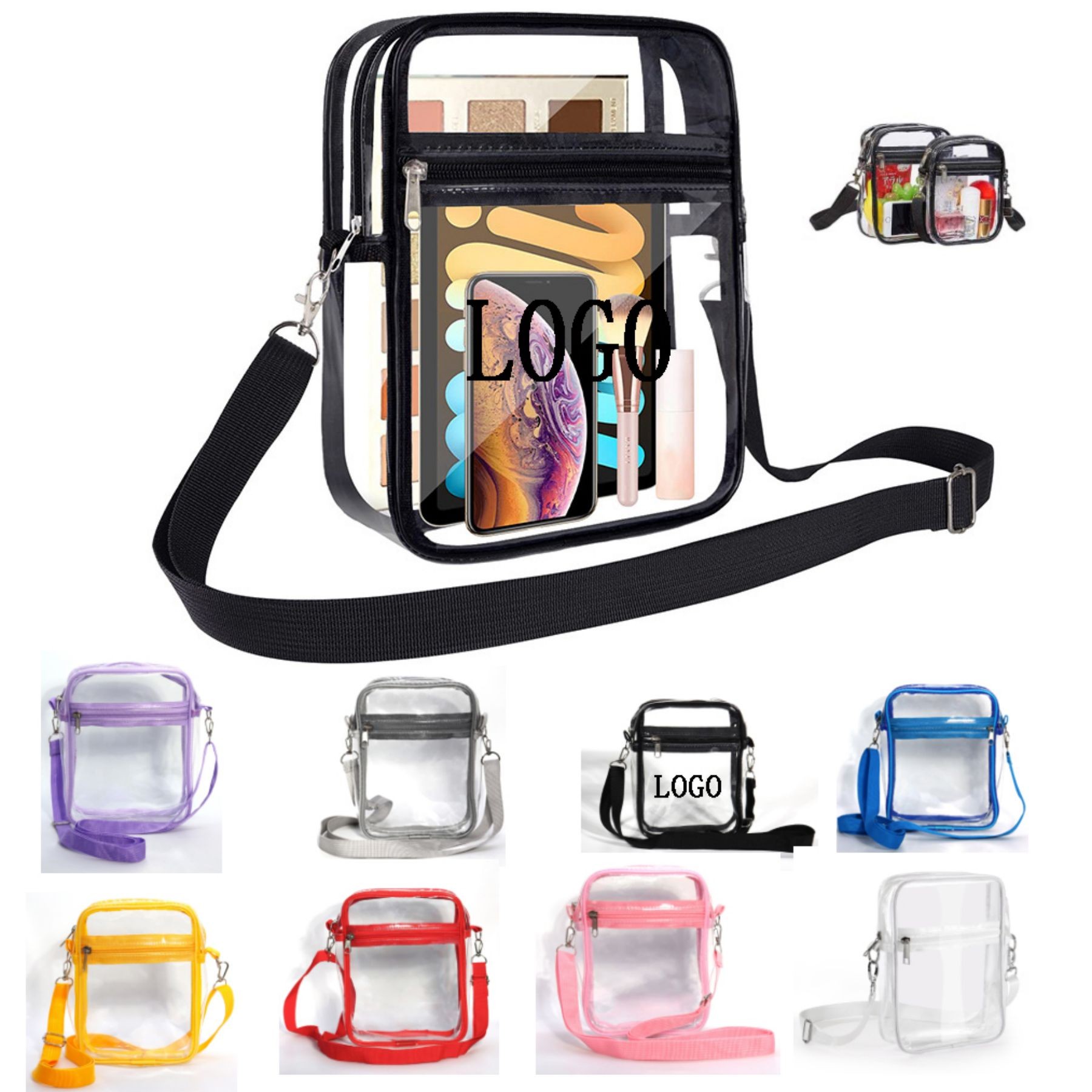 PVC Crossbody Stadium Bag