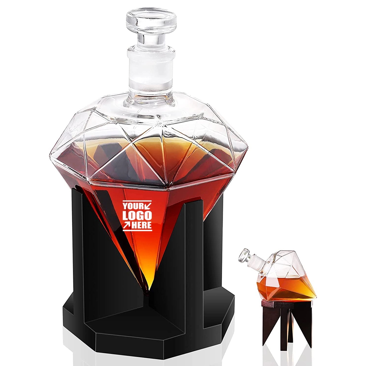 Diamond Glass Whiskey Decanter 2