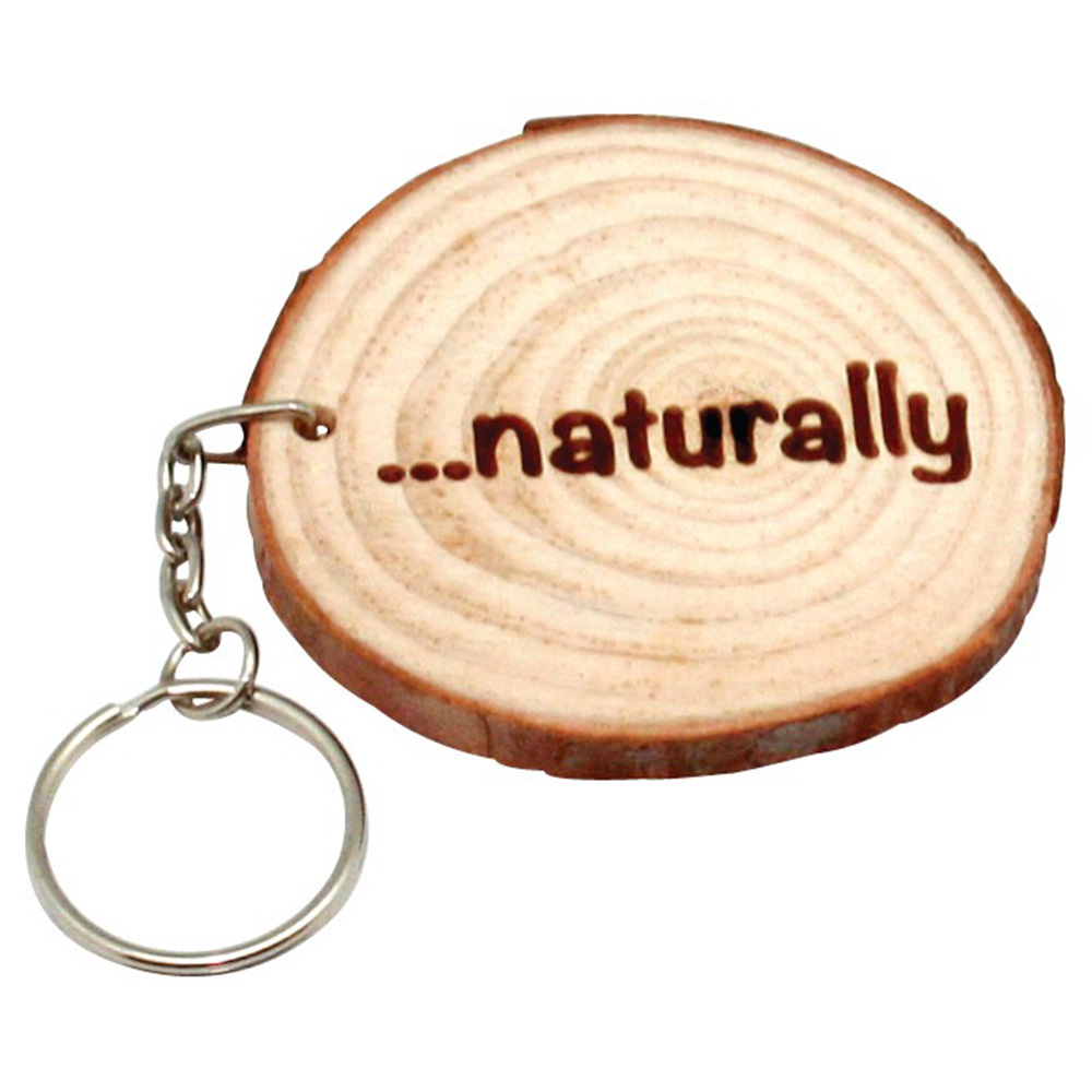 Natural Wood with Rings Keyring 6