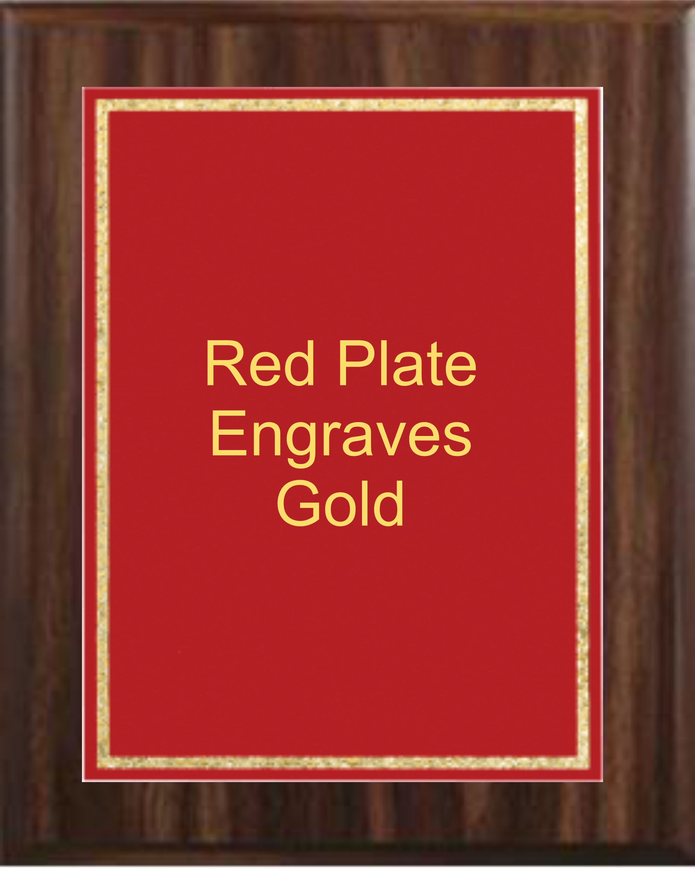 9" x 12" Classic Walnut Finish Plaque with a Red Florentine Plate 1