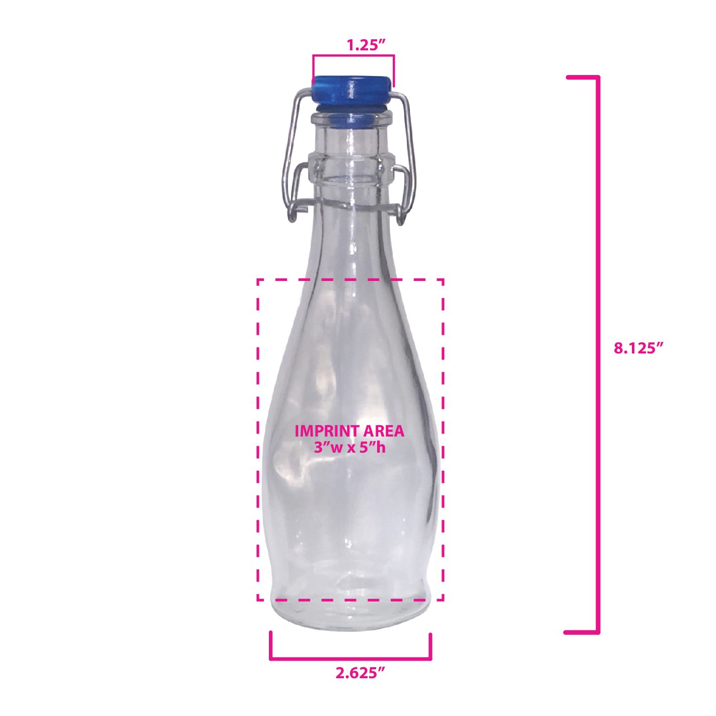 12.5 oz Libbey Clear Bottle w/ Flip-Top Wire Lid 1