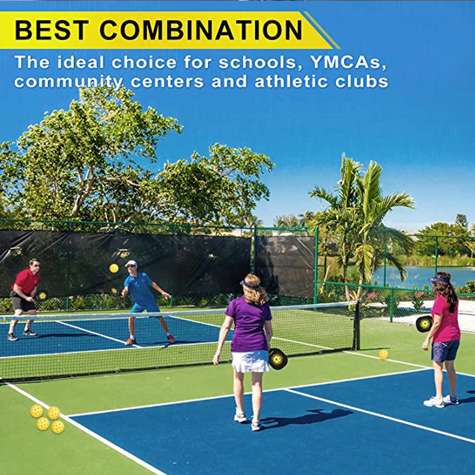 Pickleball Set Includes 4 Paddles & 8 Balls 3