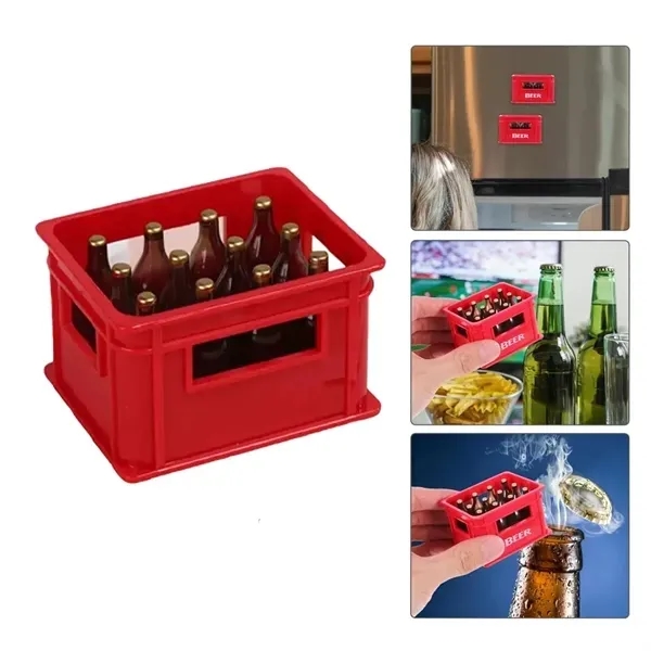 Wooden Beverage Crate Bottle Opener with Magnetic Shape 6