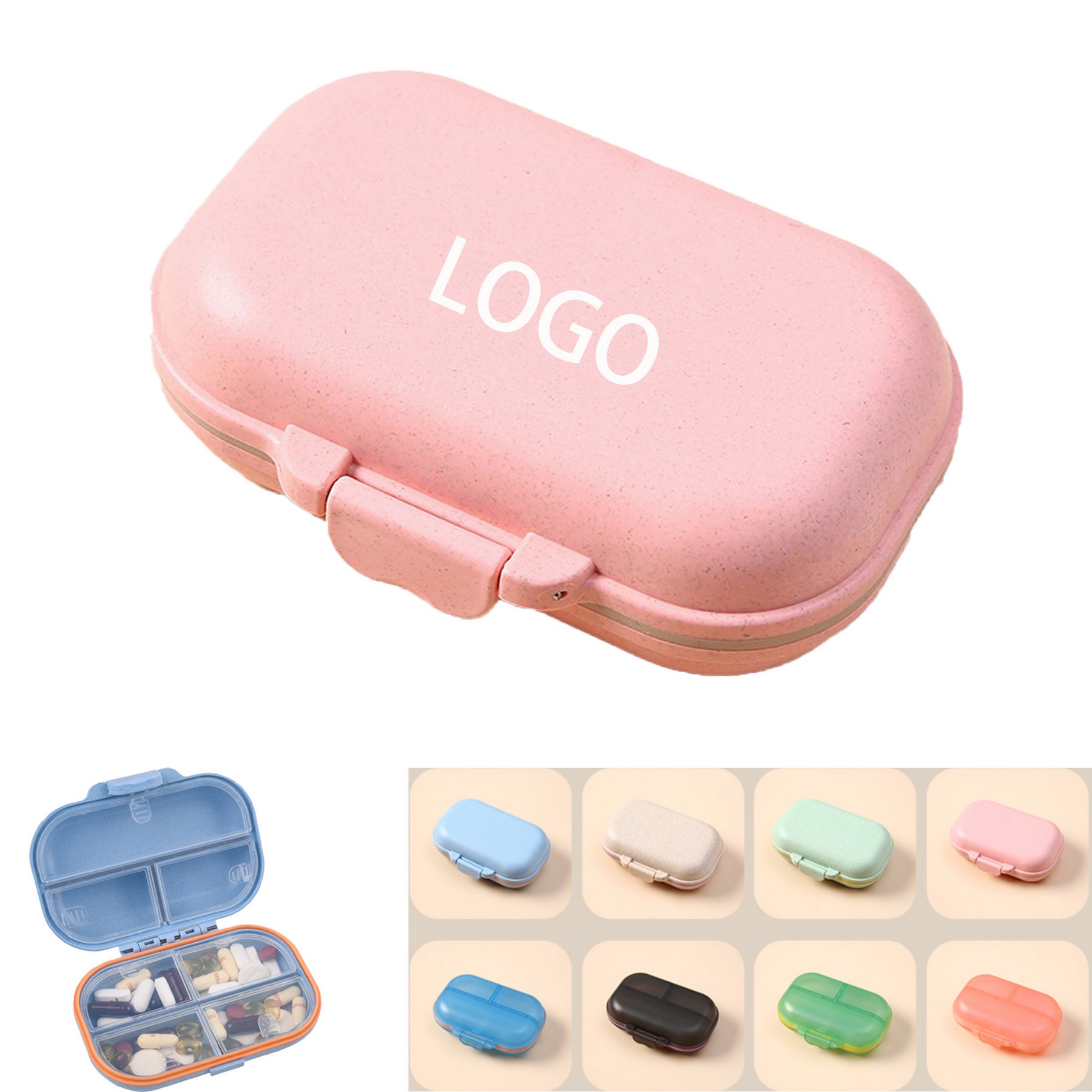 7-Section Portable Pill Organizer 2