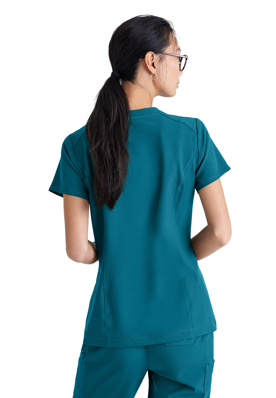 Grey's Anatomy Evolve Stretch - Women's One-Pocket Banded V-Neck Sway Scrub Top 21