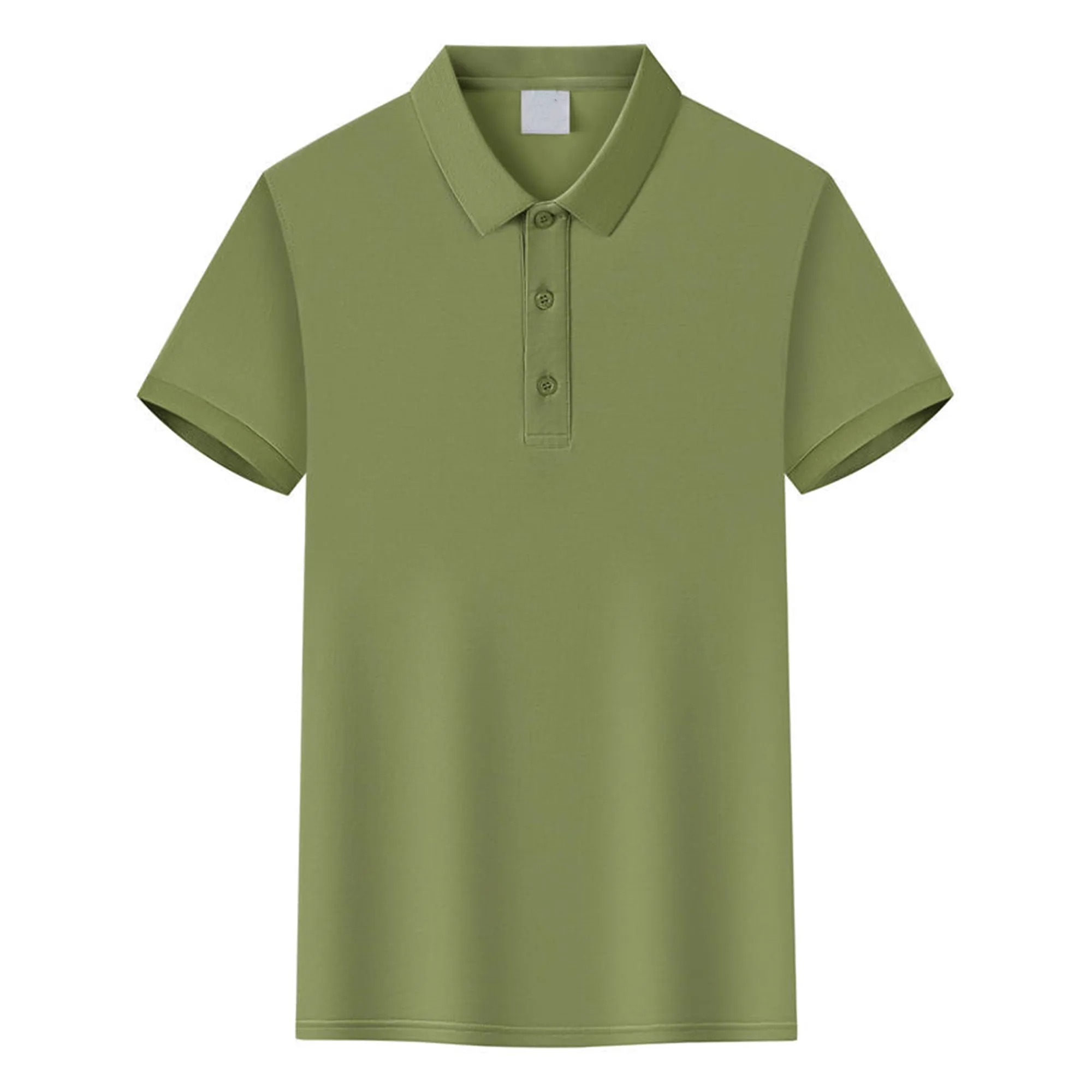 Mercerized Cotton Polo Lapel Short Sleeve Shirt 12