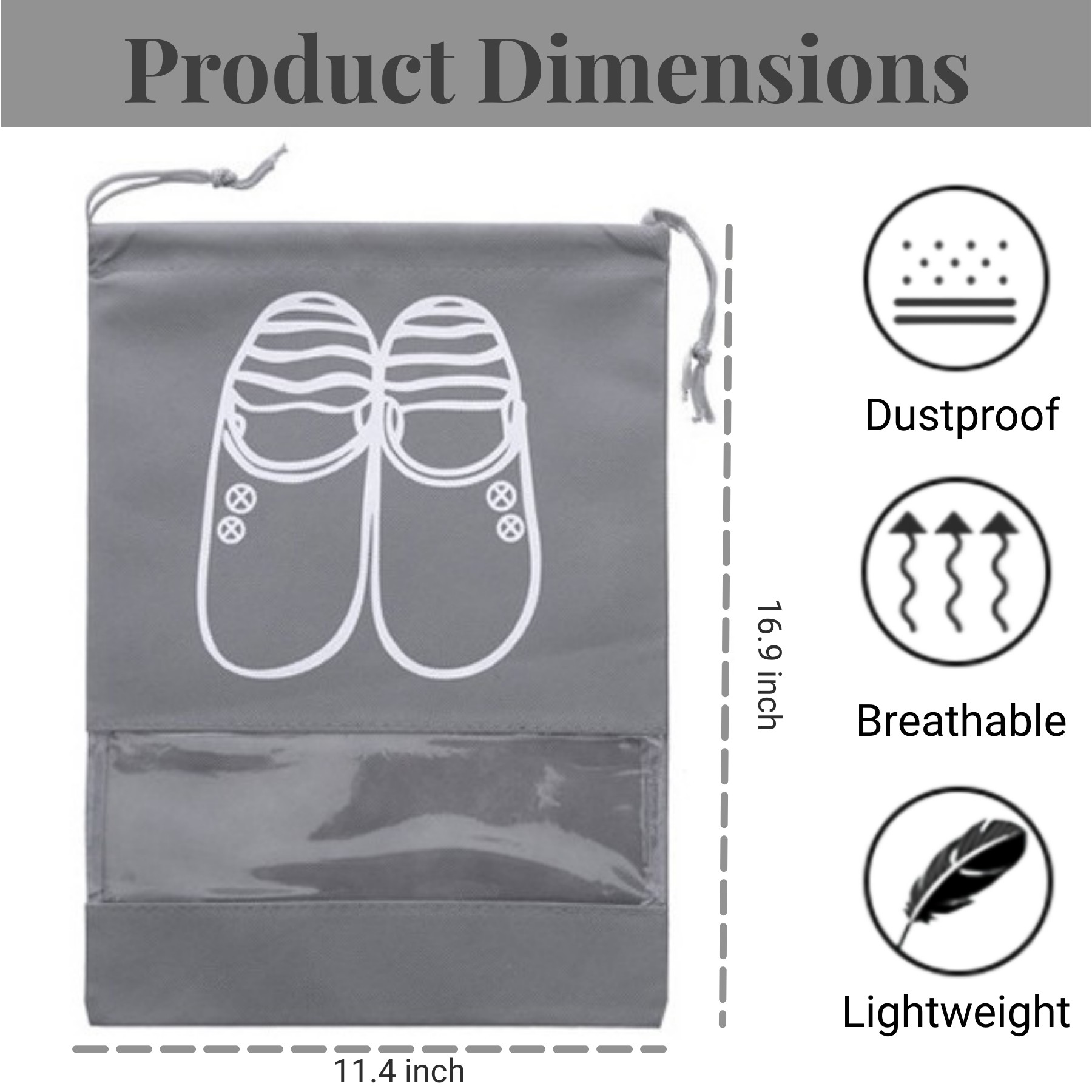 Travel Drawstring Shoe Bag 3