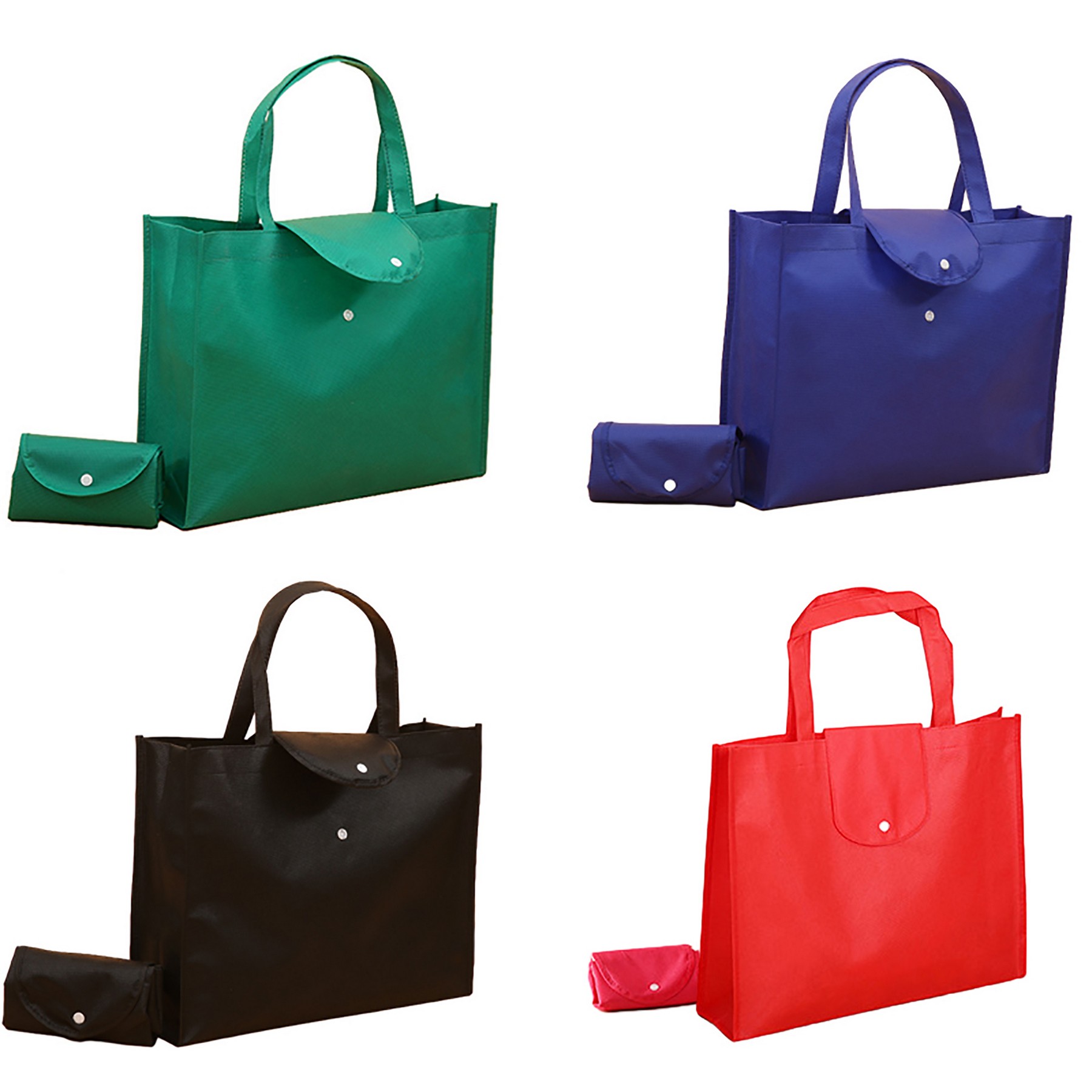 Foldable Non-woven Tote Bag With Snap Closure 2
