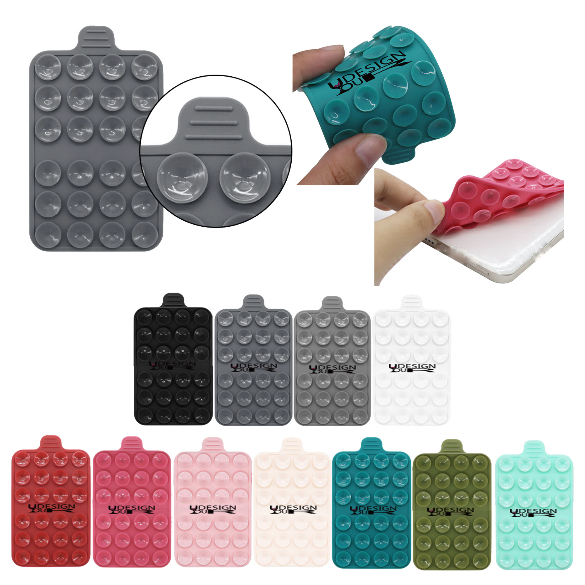MOQ200 Silicone Double-Sided Mobile Phone Suction Cup Holder 1