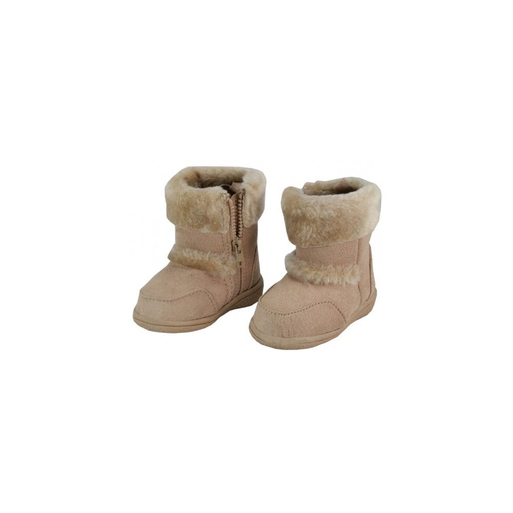 Children's Boots - Faux Fur Beige Sizes 6-9 Age 2-4 Years 2