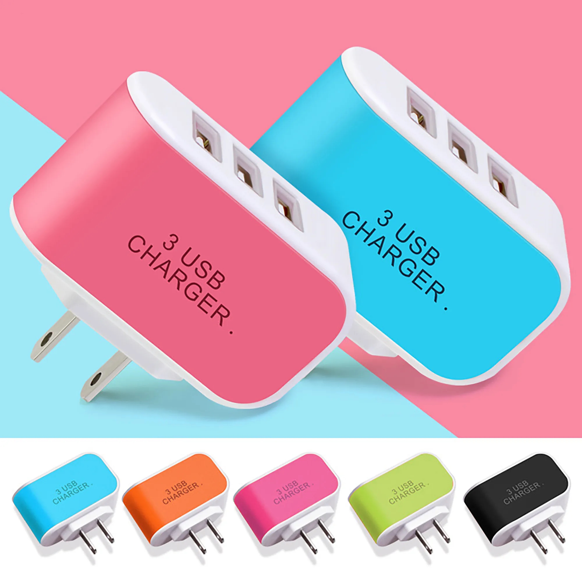 Quick Portable 3 Port USB Charger MOQ 50pcs 2