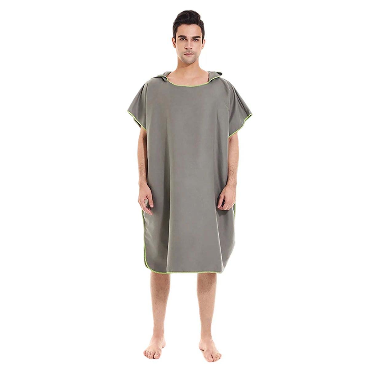Solid Color Adult Poncho with Snap Button 2