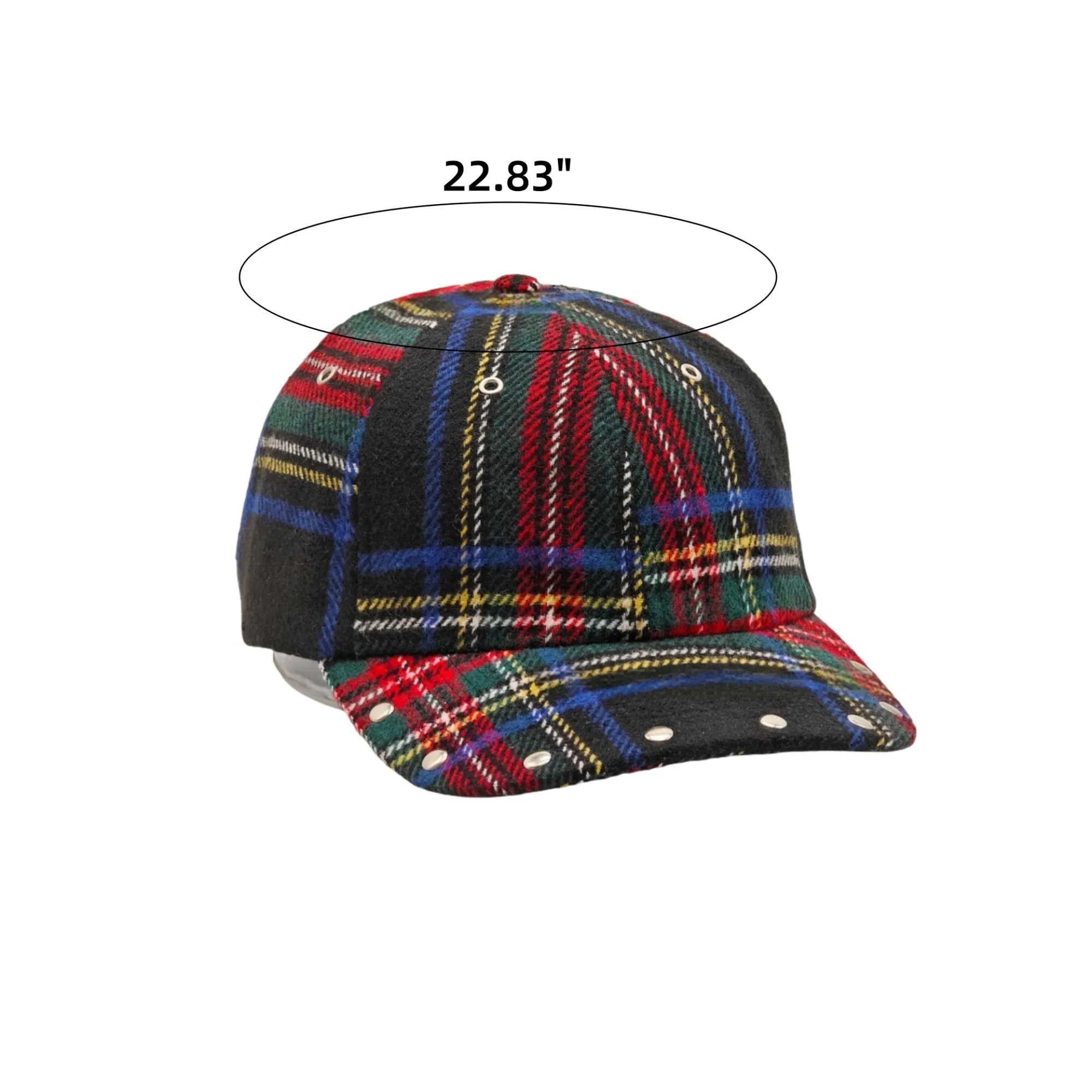 Colorful Plaid Wool Baseball Cap 7