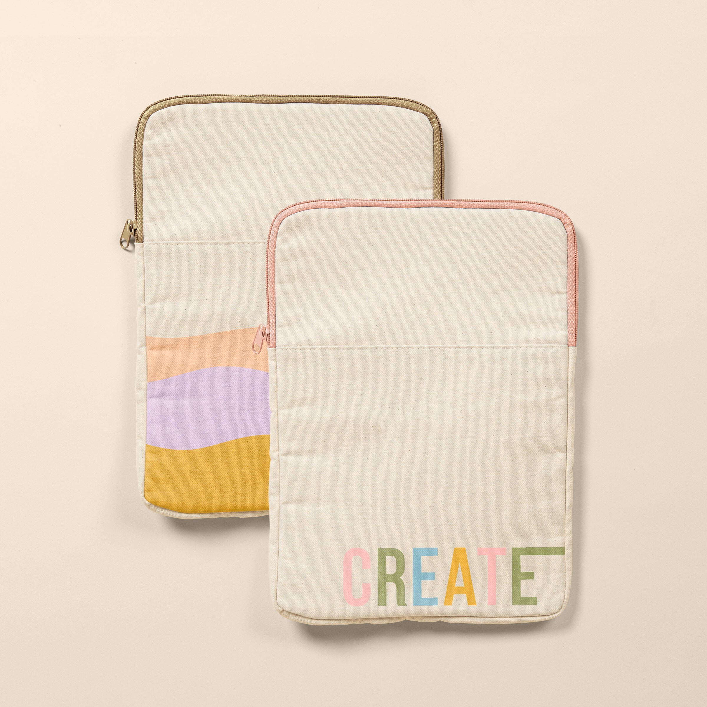 PORTRAIT LAPTOP SLEEVES - NATURAL CANVAS - SMALL - 13"