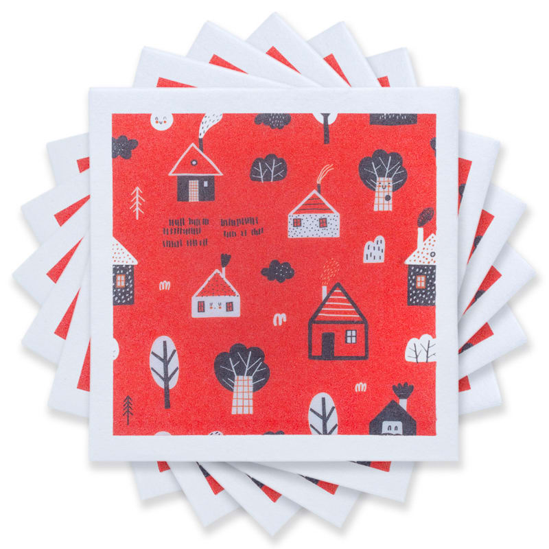 Large Print Full Color Linen-Like Beverage Napkins 44
