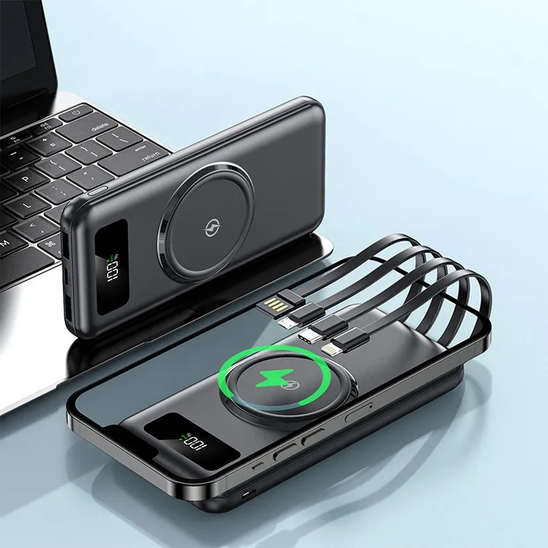 20000mAh Wireless Charger Power Bank with Charging Cable 1