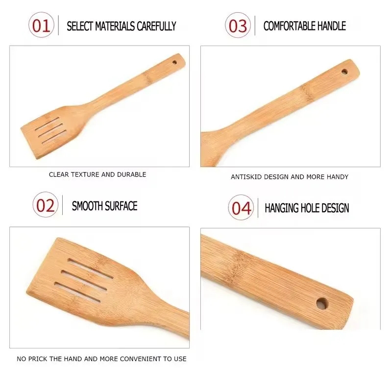 6 Pieces Bamboo Kitchen Utensil Set 3