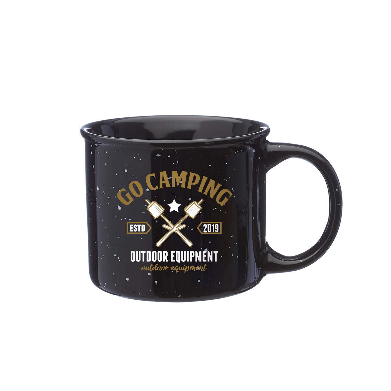 13 oz. Ceramic Campfire Custom Coffee Mug (2 Color Imprint) 17