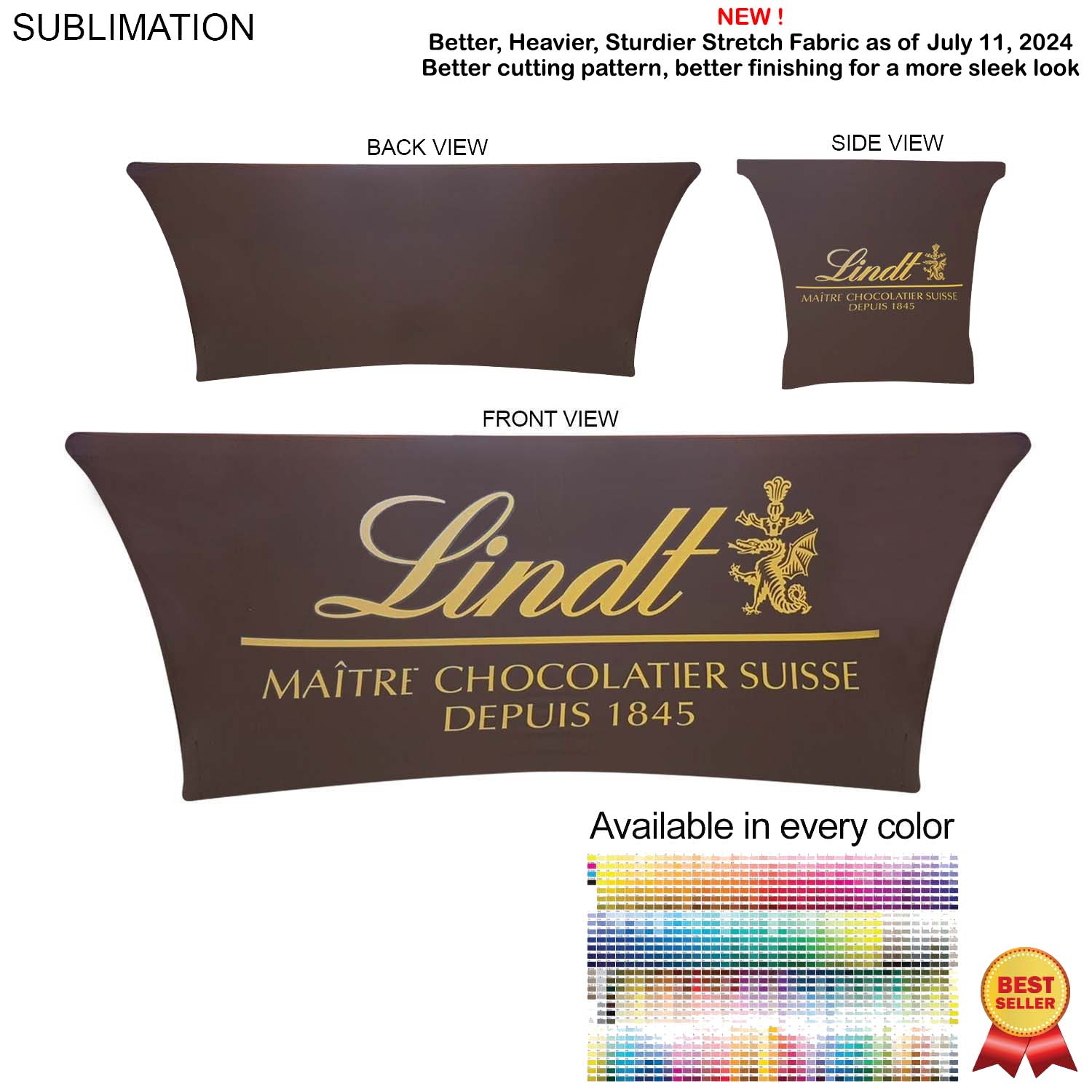 Sublimated Stretch Curved Fit Table Throw for 6ft table, 4 sided, Closed Back 5