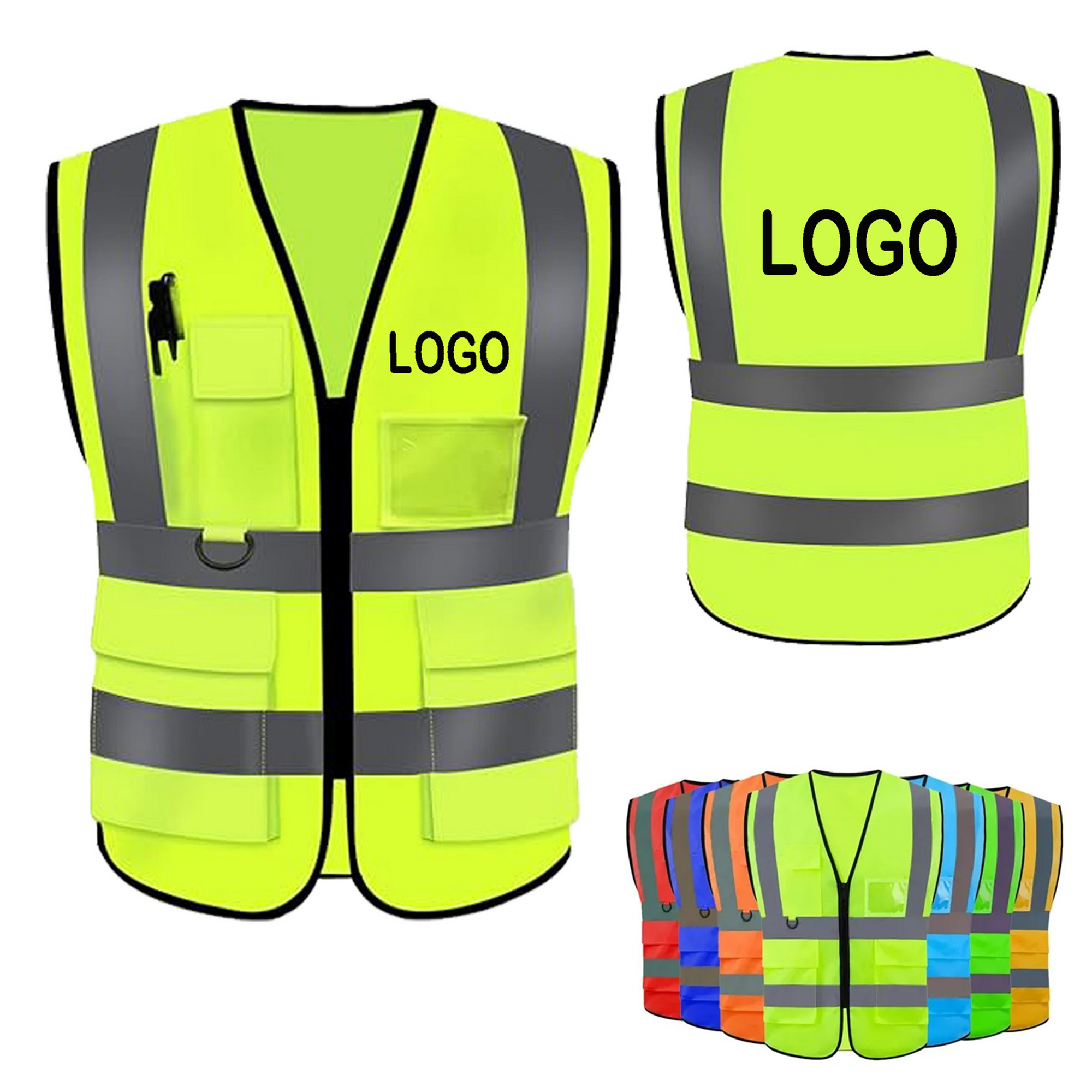 Reflective Safety Vest Multi-Pockets High Visibility 13