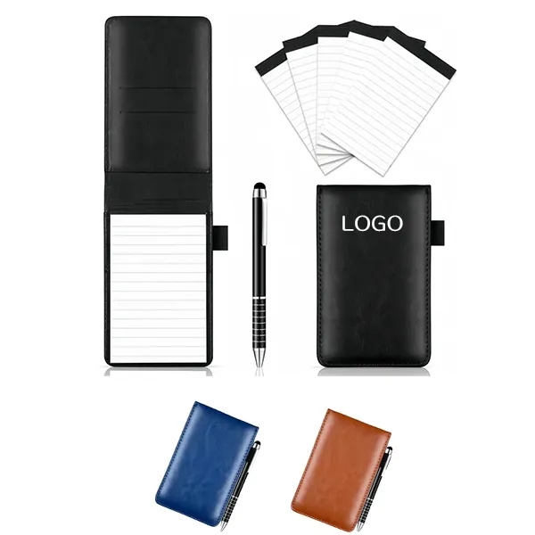 PU Leather Notepad Holder with Pen 12