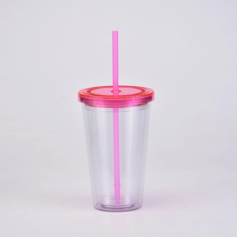 Double Wall Acrylic Tumbler With Lid And Straw 2