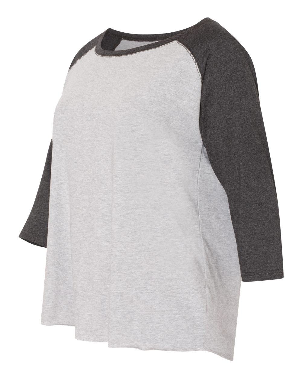 Women's Curvy Collection Baseball Three-Quarter Sleeve Tee - 3830 7