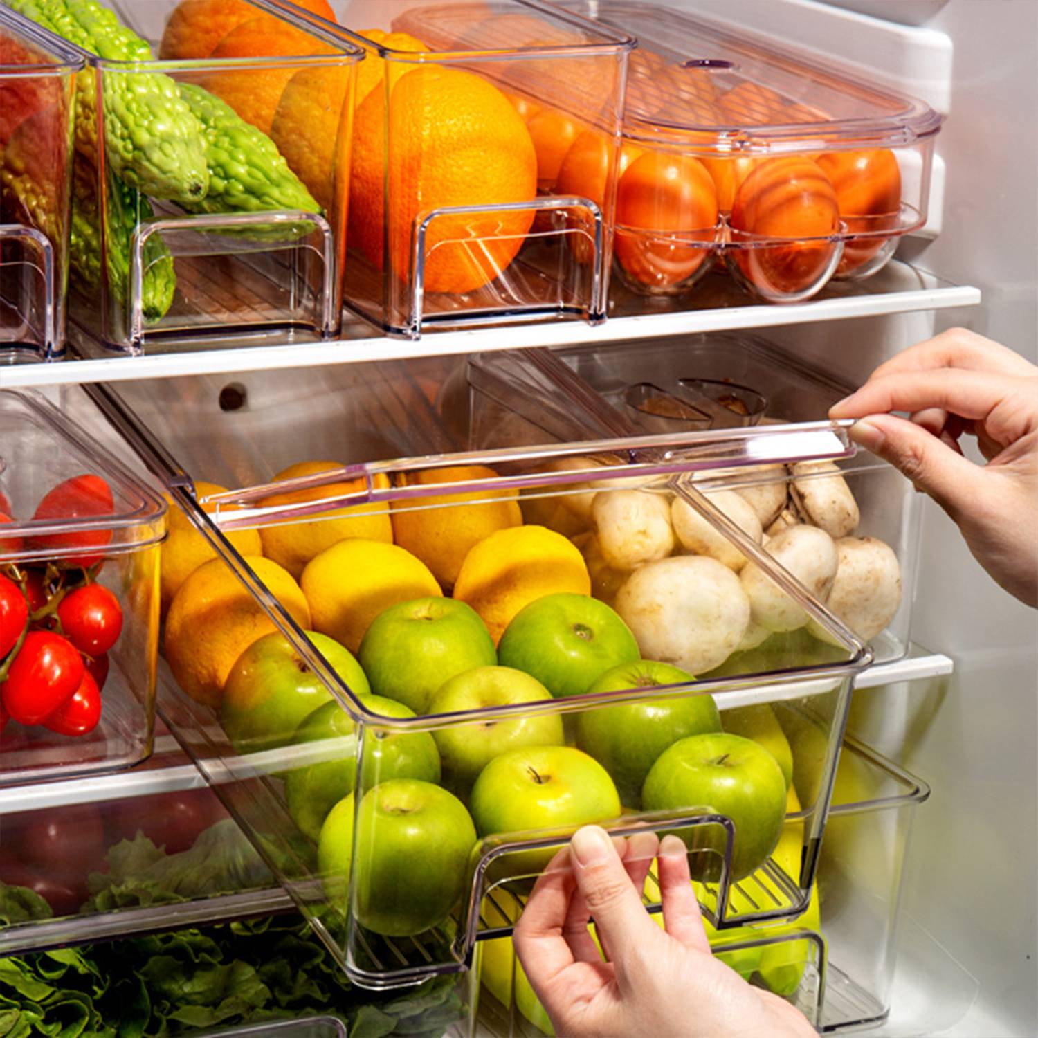 Kitchen Transparent Refrigerator Storage Box 7