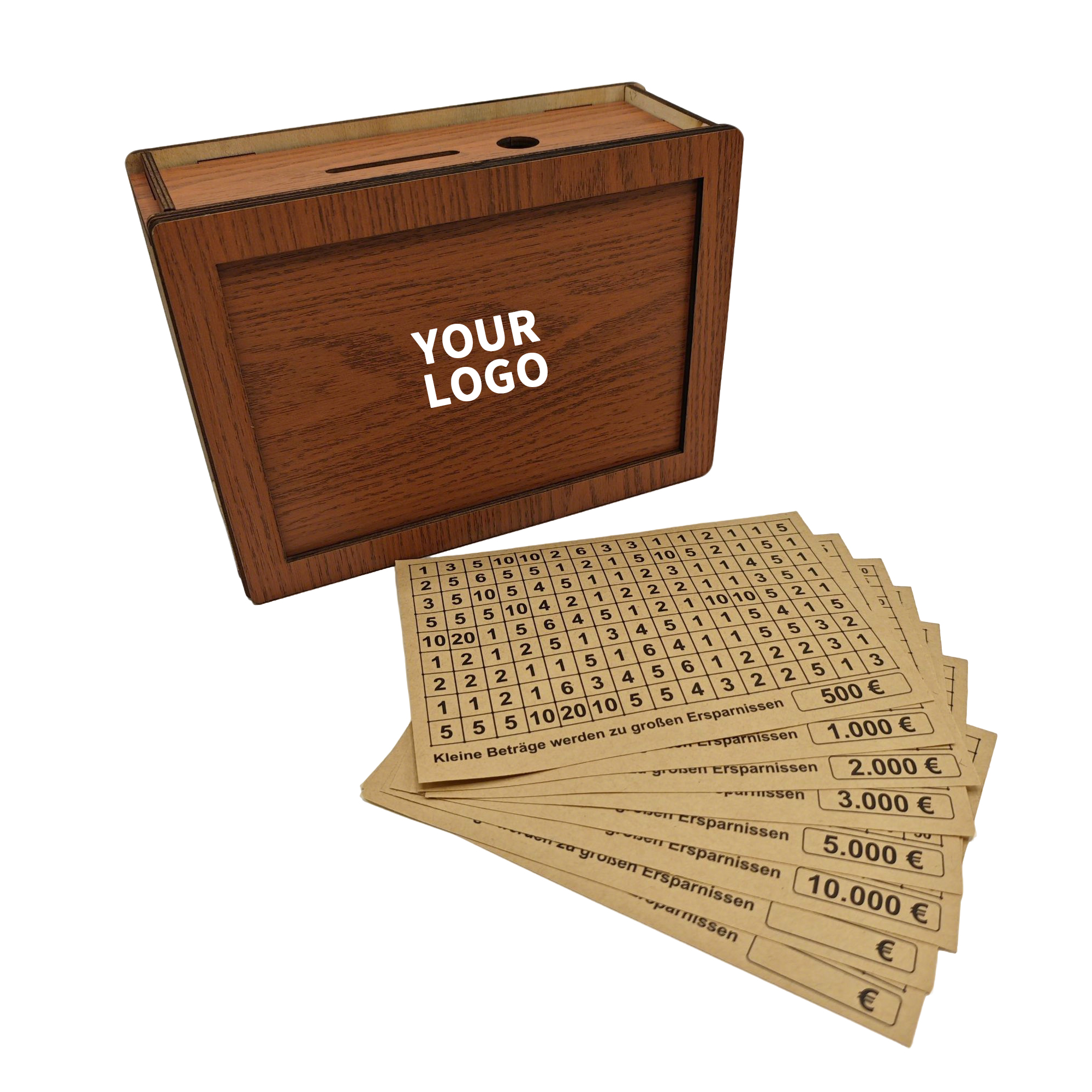 Wooden Savings Box With Tracking Grid 1