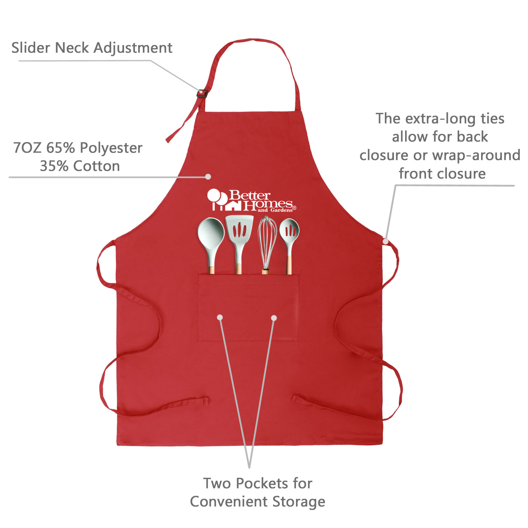 7 Oz. Adjustable Poly Cotton Twill Bib Apron W/2-Pocket 15
