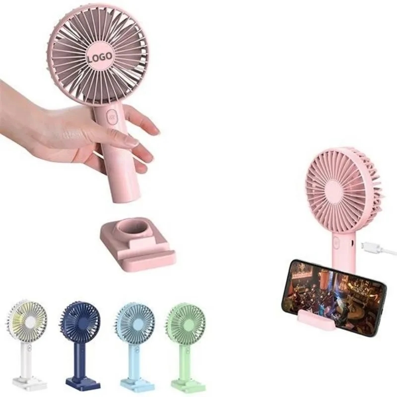 Round Handheld Fan with Phone Stand 2