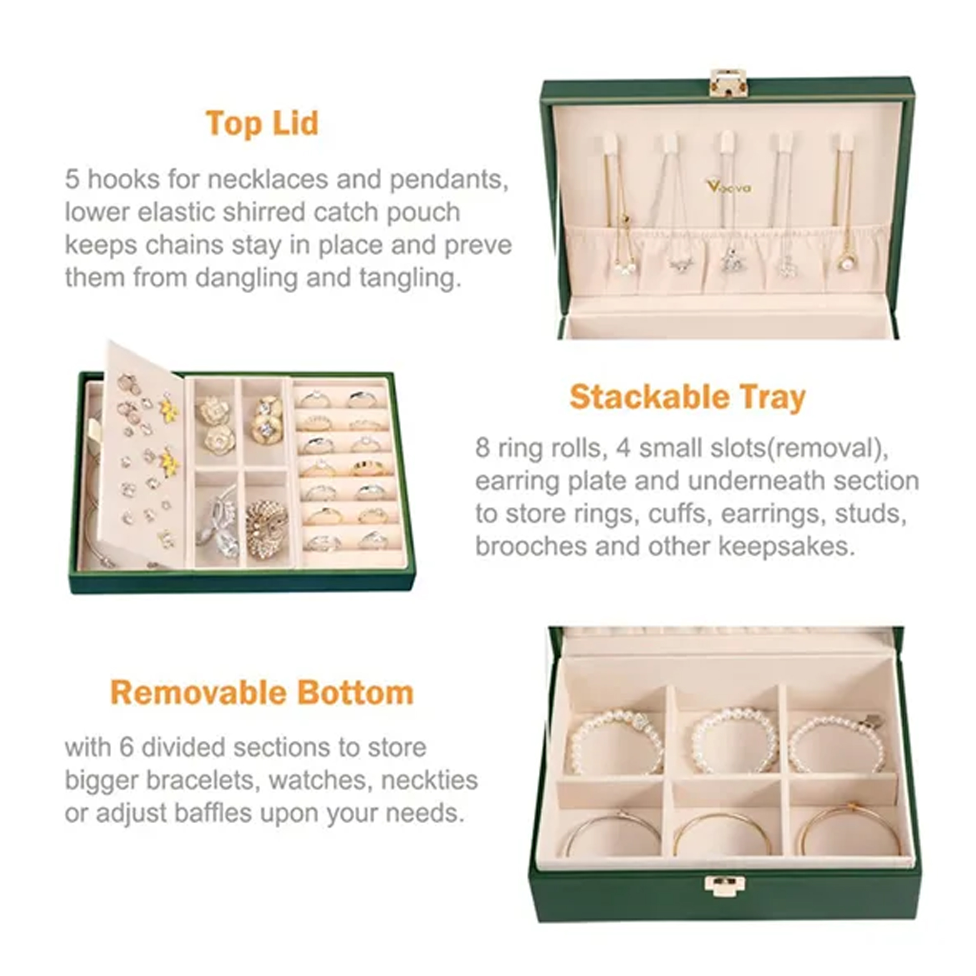 Double-Layer Jewelry Organizer Box ?C Elegant & Compact 4