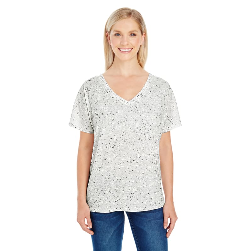 Threadfast Apparel Ladies' Triblend Fleck Short-Sleeve V-Neck T-Shirt 2