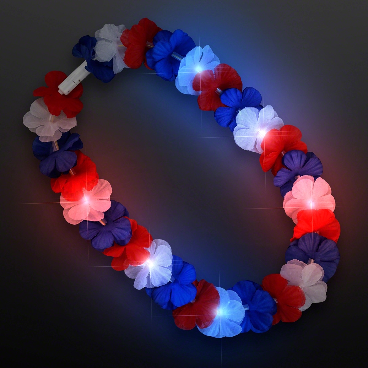 LED Hawaiian Flower Lei Party Necklaces 20