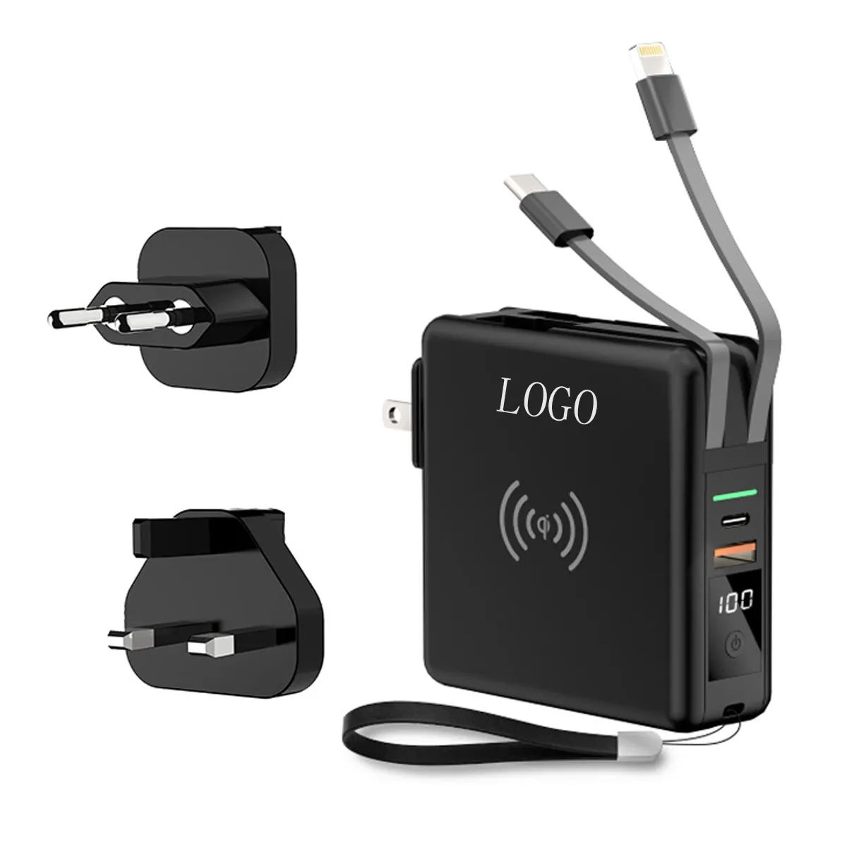 wireless 10000mAh Power Bank with AC Wall Plug 2