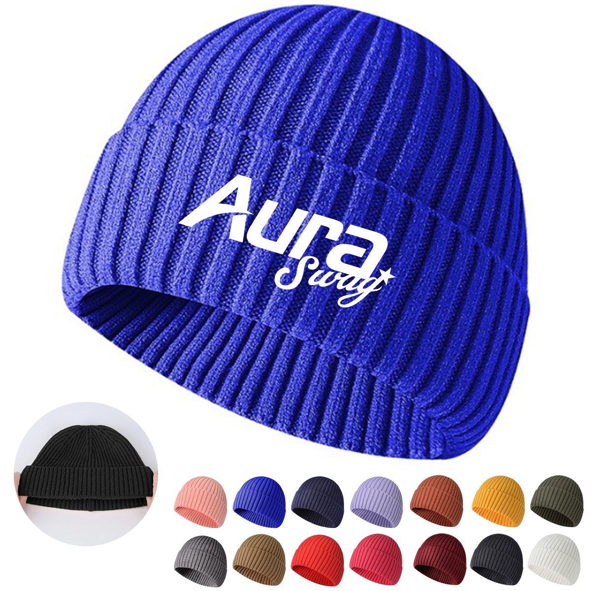 Warm Ribbed Knit Beanie Hat for Winter Comfort 5