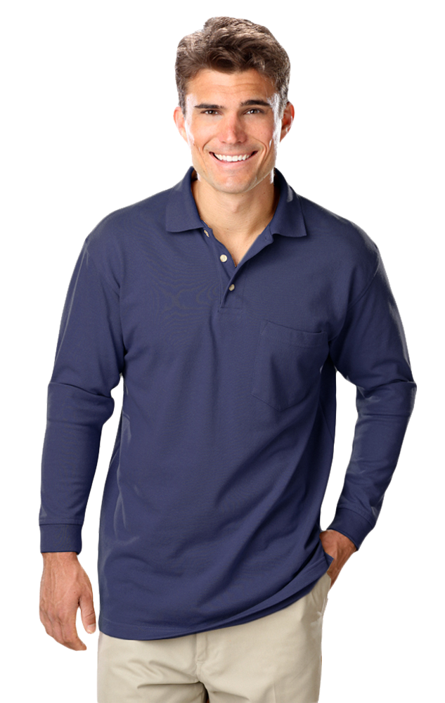 Adult Superblend L/S Pocketed Polo 2